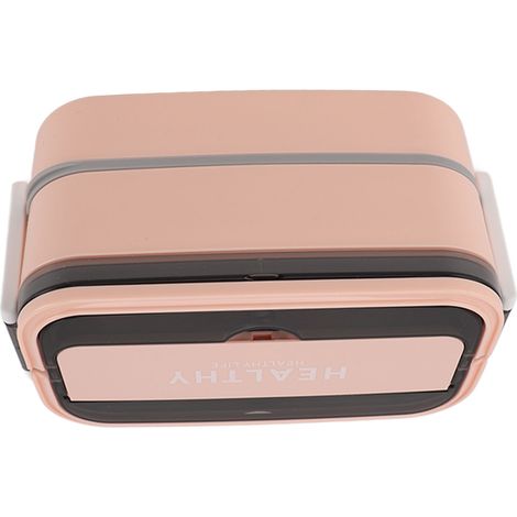 Doppellagige Bento-Box mit Fächern, Edelstahl 316, tragbare Lunchbox mit Besteck für Arbeit, Schule und Büro, 1400 ml, Rosa (1/5)