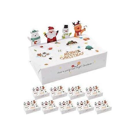 Lot de 10 boîtes cadeaux de Noël, boîtes à bonbons, boîtes à friandises, boîtes pour les fêtes et les occasions spéciales (1/2)