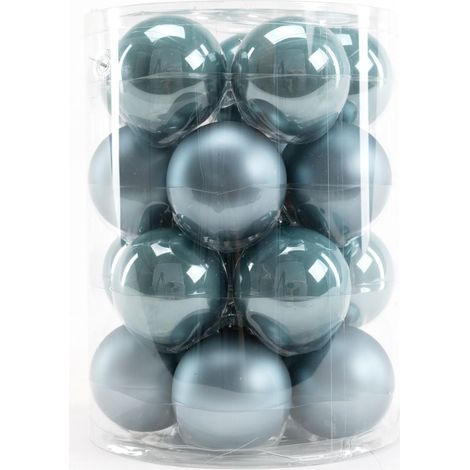 TrendLine Weihnachtskugeln aus Glas Ø60mm 20Stk dämmerungsblau Christbaumkugeln (1/3)