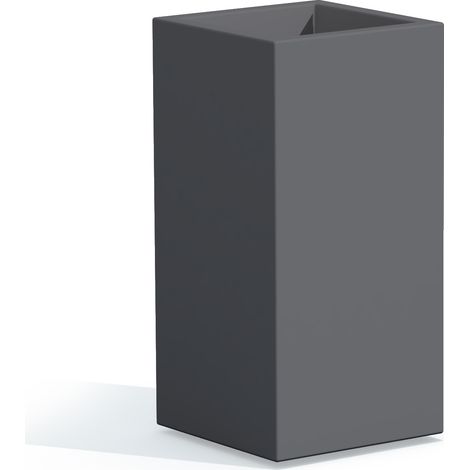 Maceta cuadrada de resina h 80 mod. Cube Top 40x40 gris