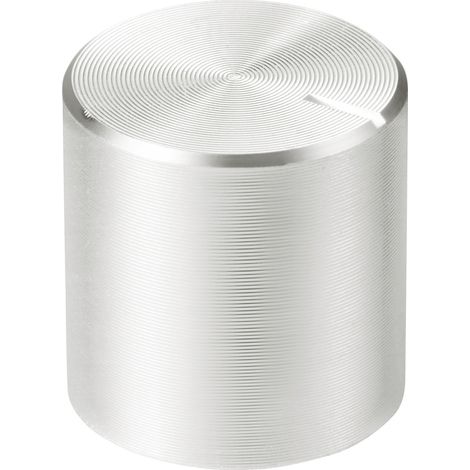 TRU COMPONENTS TC-11613912  Drehknopf mit Knopfmarkierung Silber (Ø x H) 13 mm x 13 mm Aluminium, Pl