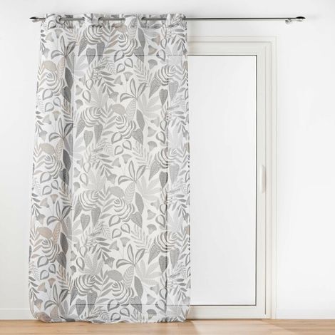 voilage grande hauteur 140 x 280 cm voile sablé imprimé Tilda Blanc (1/3)
