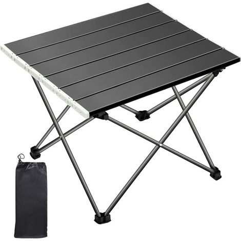 Mesa de camping, mesa de camping plegable, mesa plegable ultraligera y portátil de aleación de aluminio con bolsa de transporte, mesas de camping plegables para uso en exteriores, picnics, playa, send (1/5)