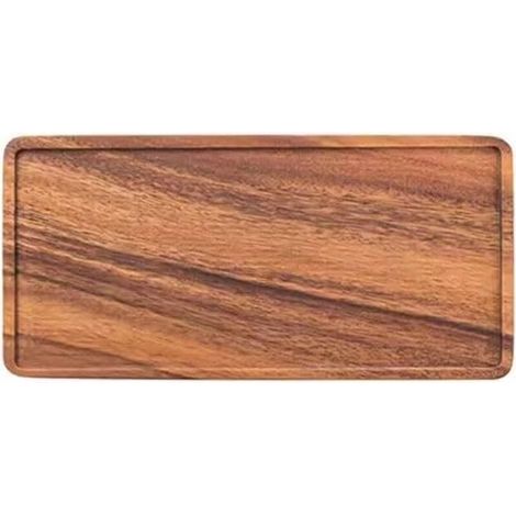 Plateau rectangulaire en bois pour servir des aliments, des fruits, du thé, des amuse-gueules ou des boissons. (1/3)