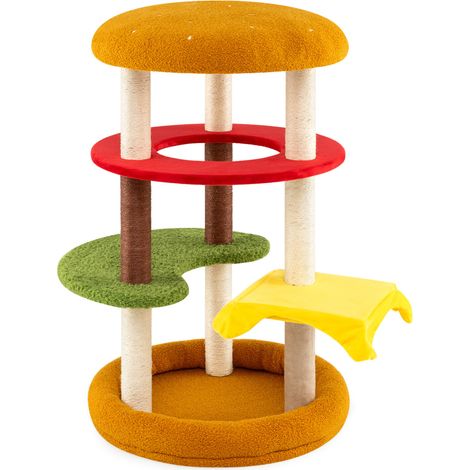 42 pouces arbre à chat multi-niveaux, griffoir pour chats avec perchoir rembourré, lit et 3 plateformes (1/5)