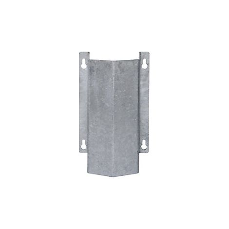 Rohrschutz, Wand- und Bodenmontage, Stahlrohr 48 mm, BxTxH 350x300x1500 mm, feuerverzinkt, gelb beschichtet, schwarze Streifen, mit Boden/Wandplatten (1/2)