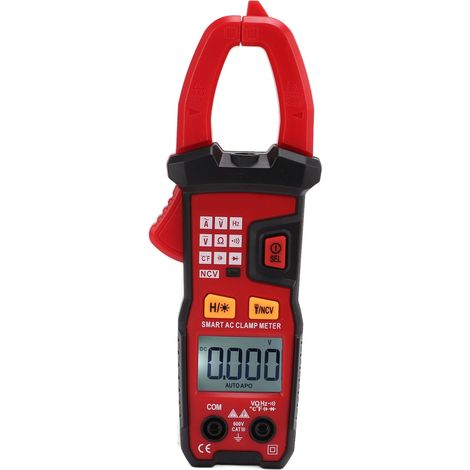 Multimètre à pince avec écran LCD rétroéclairé, lampe torche intégrée, testeur de tension et de courant pour le test des vannes électriques. (1/5)