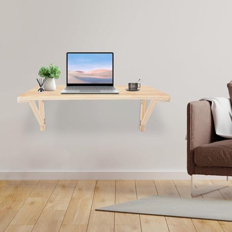 Table pliante murale en bois de pin pliable et peu encombrante pour balcon, bureau, salle de bain, caravane, entrepôt, garage, salon, bureau, chambre à coucher, cuisine, buanderie (805030cm) (1/5)