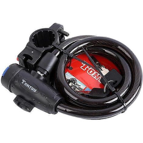 Antivol universel à chaîne noire, portable et sécurisé pour vélos et VTT. Outil antivol noir de haute qualité. WHBYV (1/4)