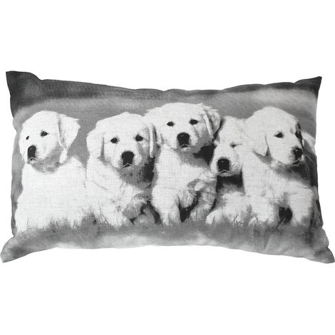 Coussin déhoussable en coton recyclé Noir 30x50 cm (1/2)
