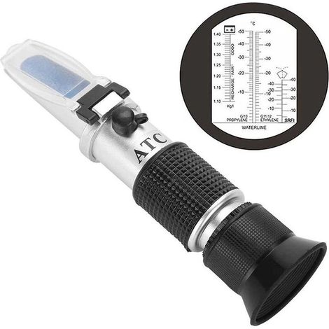 Antifreeze coolant refractometer – Measures from -50 to 0°C – For ethylene and propylene glycol – Adjustable optical system – 4-in-1 (1/5)