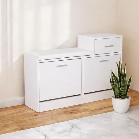 Console bianco en legno Truciolato 94,5 x 30 x 57 cm (1/5)