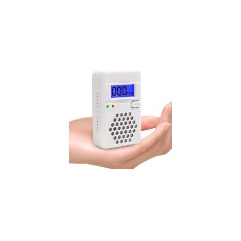 Lntyq Détecteur de monoxyde de carbone avec écran LCD numérique, détecteur de CO avec batterie remplaçable, bouton de réinitialisation de test, indicateur de batterie faible, portable (1/4)