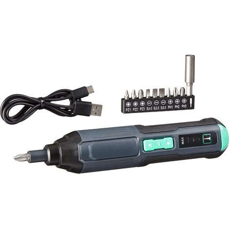 Manche de tournevis rechargeable sans fil 3,6 V (4 V max) avec 10 embouts et câble USB (1/5)