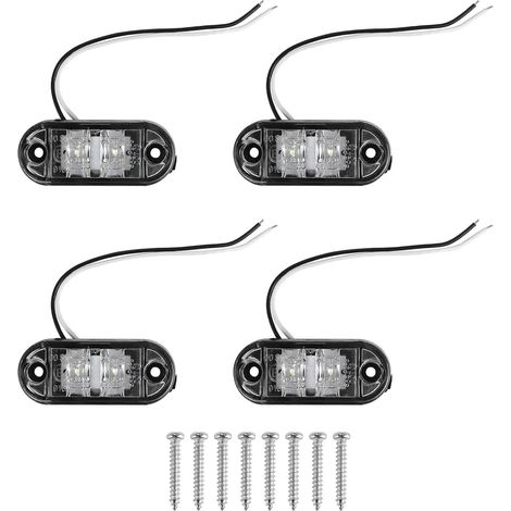 4 luci laterali a LED per camion, rimorchi e furgoni, colore bianco (1/5)