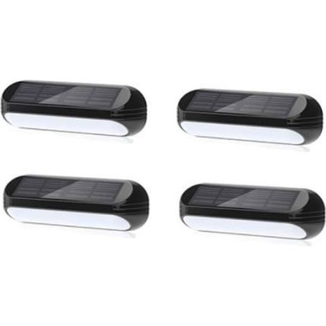 Lot de 4 appliques solaires murales extérieur LED - multicolore (1/4)