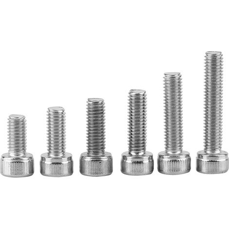 Vis à tête cylindrique creuse en acier inoxydable 304, lot de 150 pièces M5 avec écrous hexagonaux et rondelles assorties. (1/3)