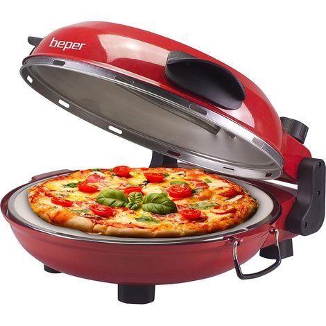 BEPER P101CUD300 Forno Pizza con Piastra Refrattaria Rimovibile - Pizza Maker Dotato di 5 Livelli di Cottura e Timer (1/4)