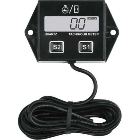 Digital Compteur Heure Tachymètre,Batterie Remplaçable RPM Mètre Pour Scooter Pelouse Tracteur Dirt Bike Générateur Tronçonneuse Hors-bord Moteur Motoneige Nettoyeur Haute Pression-ZSB-02