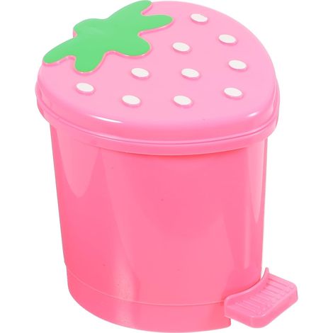 1 PCS Poubelle carrée fraise poubelle de bureau poubelle mignonne fraise mini comptoir poubelle minuscule mini poubelle (1/5)