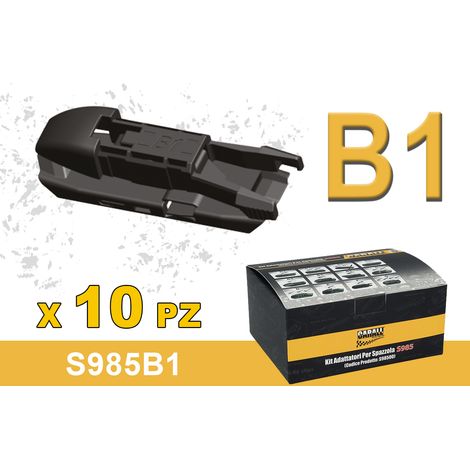 Kit 10 Attacchi per Spazzole Tergicristallo S985 Flat e T191 Ibrida, 15 Modelli Disponibili (B1) (1/2)
