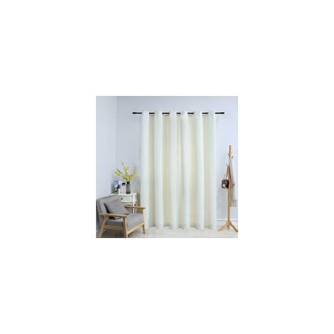 Verdunkelungsvorhang mit Metallösen, Samt, cremefarben, 290 x 245 cm - Crezuo (1/4)