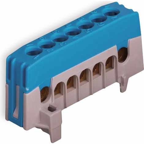 POLLMANN Neutralleiterklemme 7-polig, 16 mm², blau, für Hutschiene