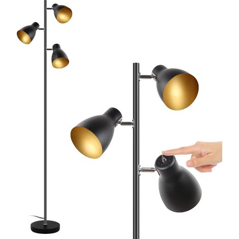 Vintage Floor Lamp, 3 Adjustable Spotlights, Independent Control Switch Foot Lamp Design (1/5)