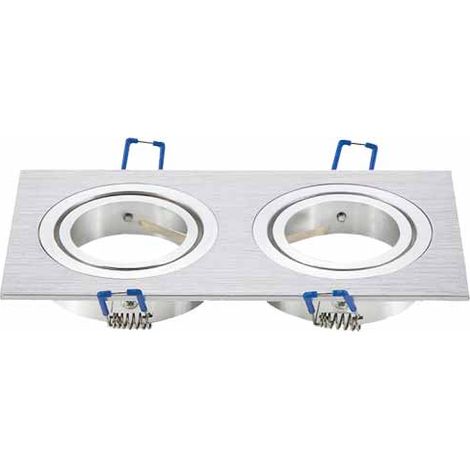 Portafaretto incasso alluminio quadrato regolabile 2gu10 mod. Vt-783sq sku 3608 colore alluminio