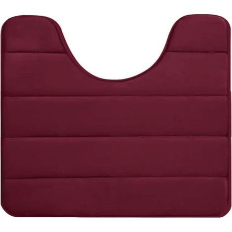 Tapis De Bain En Mousse À Mémoire De Forme - U Forme Pour Toilette - 40 x 50 cm - Rouge - Non Glissant - Lavable En Machine - 1 Pièce (1/5)