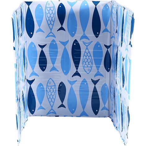 Écran Anti-Éclaboussures Graisse Cuisine en Tôle Aluminium pour Poêle et Plaque à Gaz, Protecteur Pliant 3 Panneaux 39 x 84 cm, 1 Pièce, Motif Poisson (1/5)