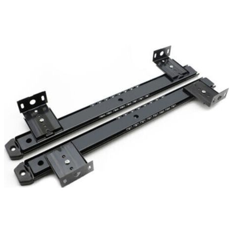 Kugelgelagerte Tastaturschubladenschiene – Verstellbar von 35 bis 575 mm – Schwarz verzinkter Stahl – 2er-Set fürs Büro (1/5)