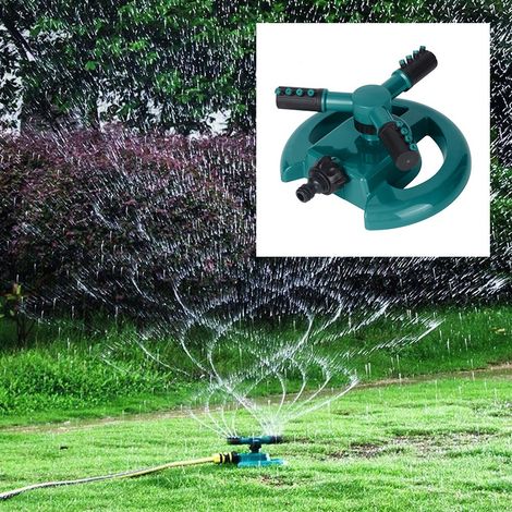 Dreiarmiger, um 360 Grad drehbarer Gartensprenger zur Rasenbewässerung (Grün) (1/5)