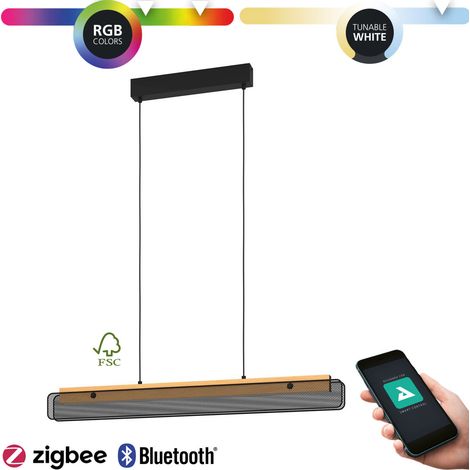 Sospensione Contemporanea Kokomo-Z Metallo Nero Legno 1 Luce Led 34W (1/5)