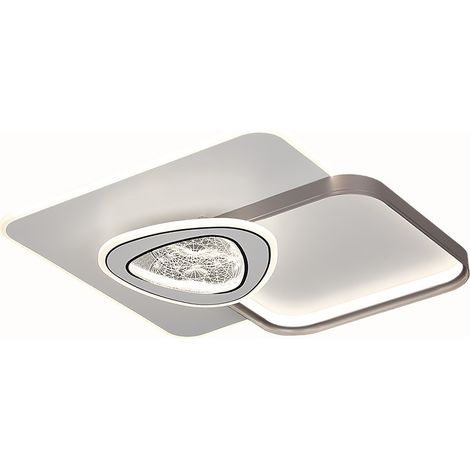 Jandei - Plafón LED tridimensional borde blanco y metal CCT 70W 520x520mm