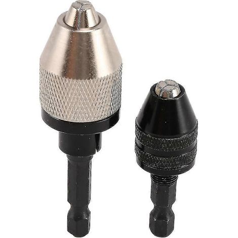 Schnellspannbohrfutter (2 Stück) mit 6,35 mm (1/4 Zoll) Sechskantschaft und Schnellwechseladapter (0,3-6,5 Zoll).