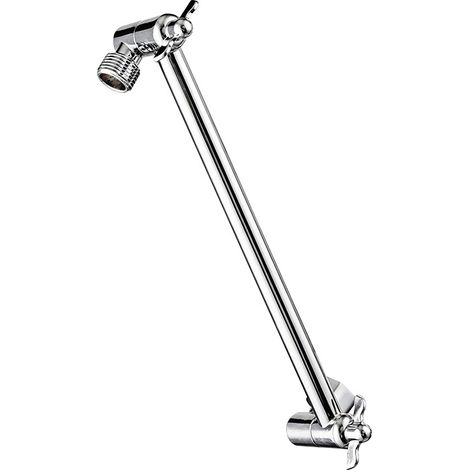 BEBUSINGOTO Extension de pomme de douche chromée, bras d'extension de douche de 9 pouces, bras d'extension de pomme de douche réglable (1/4)