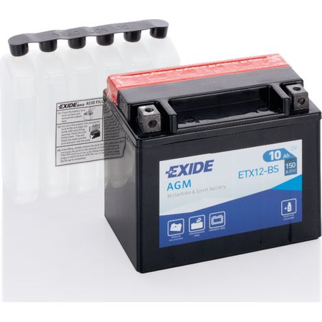 Batería Tudor YTX12-BS para moto AGM Hermética Exide
