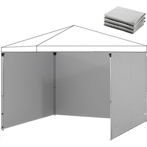 Panneaux latéraux avec fermeture éclair pour tonnelle 3x3 m, gris clair - Lot de 3