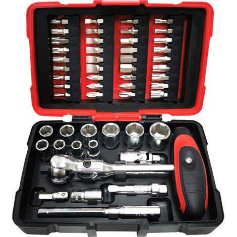 KS Tools - Coffret de douilles et embouts ULTIMATE 1/4'', 52 pièces avec cliquet MODIFIX - 922.0651 (1/5)