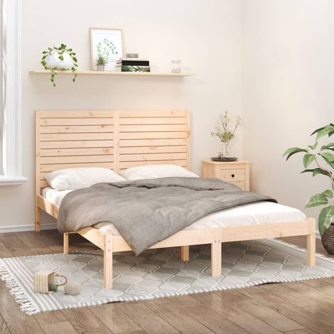 Cadre de lit sans matelas 150x200 cm bois massif (1/5)
