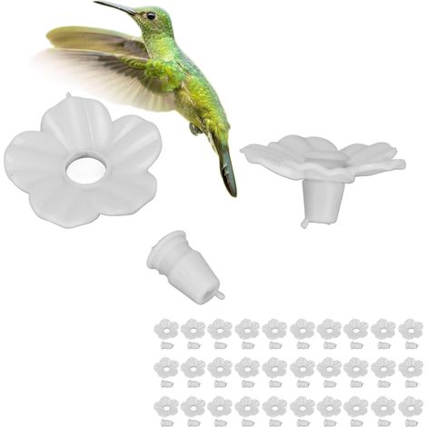30 Pièces Fleurs pour Mangeoire Colibris Multicolores - Accessoires Uniques et Remplaçables pour Nourrir les Oiseaux