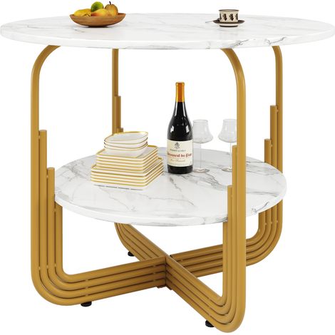 Set tavolo da pranzo 5 pezzi rotondo 80 cm in MDF effetto marmo con 4 sedie grigie in velluto (1/5)