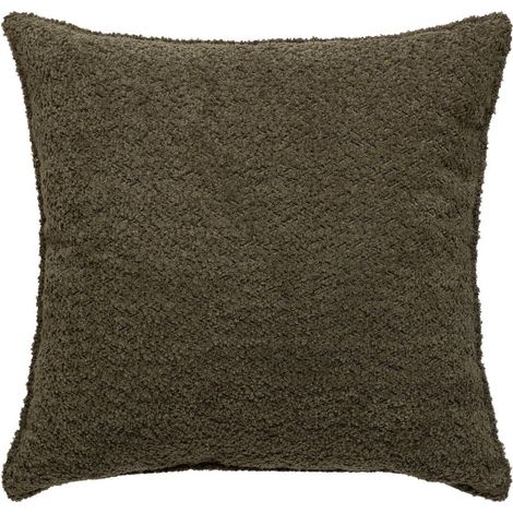 Coussin décoratif Bouclette Vert Kaki 45 x 45 cm - Atmosphera