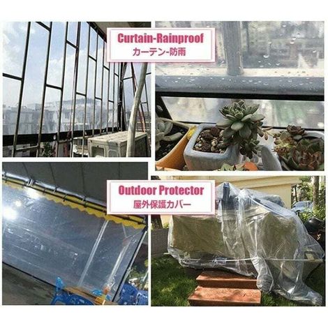 YMYNY Transparente wasserdichte Plane, regenfeste Planen für Gartenpflanzenüberdachungen, staubdichte und wetterfeste Kunststoff-Schutzabdeckung (Größe: 4 x 6 m) (1/4)