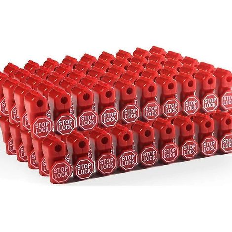 50 Stück Diebstahlsicherungen mit Hakenverschluss, 7 mm, rot, für Ladengeschäfte (1/4)