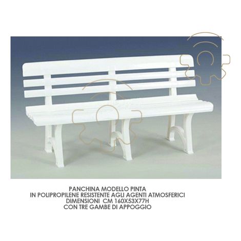 Panchina "Olimpia" 150 cm in resina bianca da giardino per esterno (1/6)