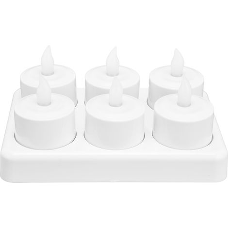 Bougie LED blanc chaud à lumière chaude pour table de mariage ou salle à manger - Prise 100-240 V (1/5)