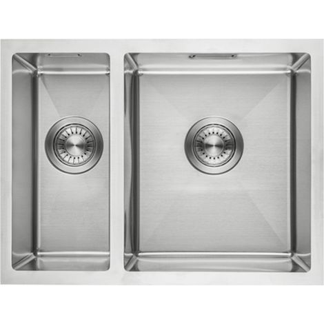Évier cuisine 2 bacs inox LOMAZOO Proxima 595x450 mm (1/5)