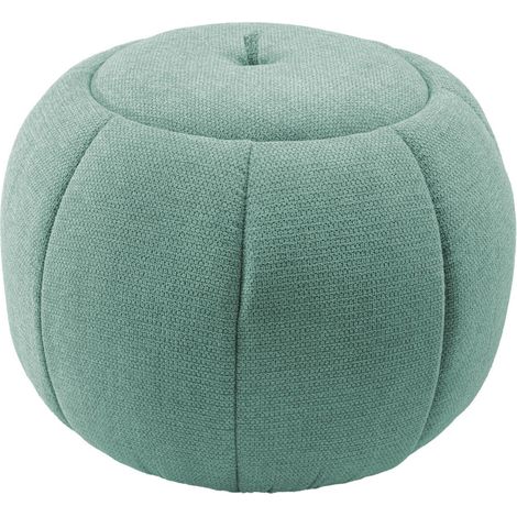 Amadeus - Pouf rond Pumpkin vert d'eau D60 cm en tissu (1/5)